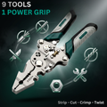 9-in-1 Foldable Multifunction Plier | High-Carbon Steel Wire Stripper, Cutter & Crimper Tool